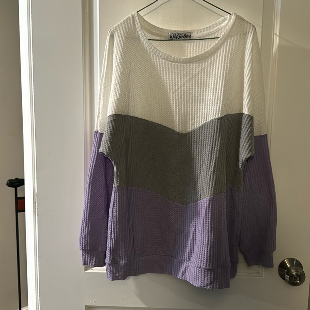 Waffleknit top - L